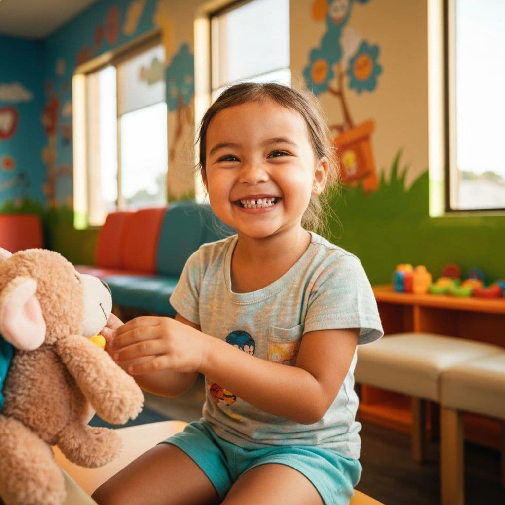 Happy child after dental visit