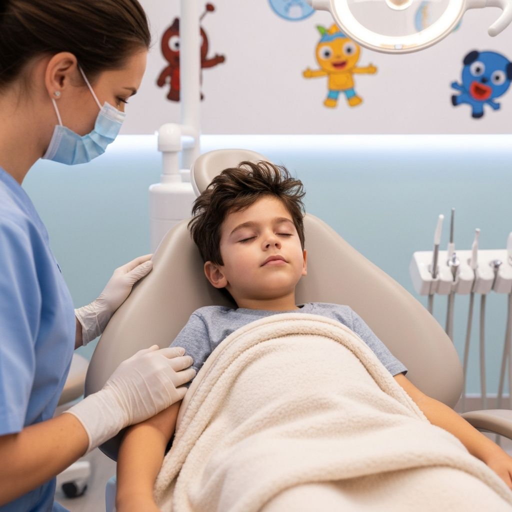 Relaxed child after treatment