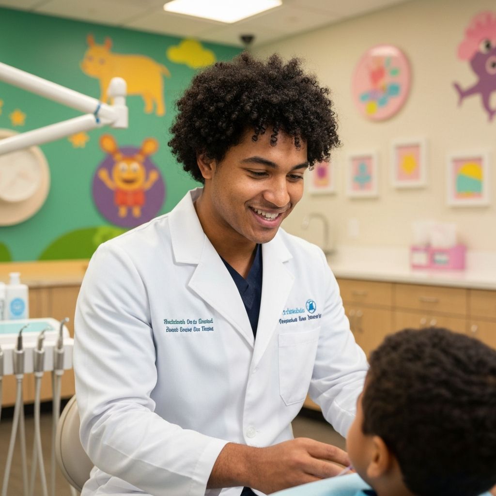 Dentist applying fluoride treatment
